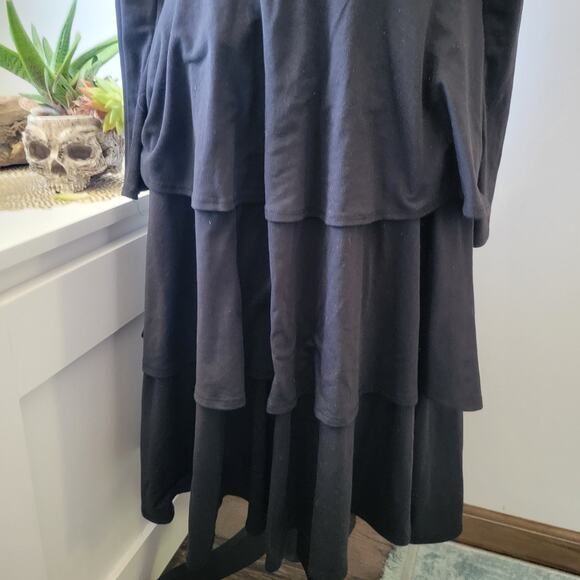 LuLaRoe Georgia Black Ruffle 3-Tier Skirt Dress – Women’s Size Large - Picture 3 of 9